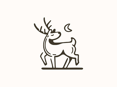 Minimal Deer Logo (for Sale) branding deer deer illustration deer logo design for sale graphic design illustration line art line logo logo logo design logofolio minimal minimal design minimal logo minimalist minimalist logo moon vector