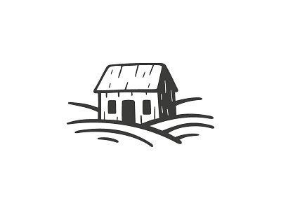 Minimal Cottage Cabin House Illustration Logo