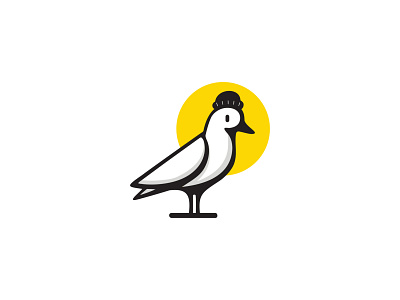 Beanie Seagull Illustration Logo beanie bird branding cartoon design graphic design hipster illustration logo logo design logofolio mascot seagull vector