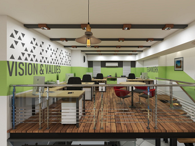 Office Space autocad design photoshop rendering sketchup vray