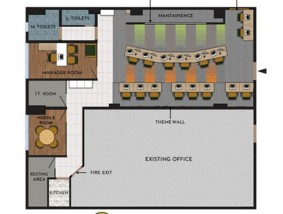 1-Link Pvt Ltd Office Interior Plan autocad design photoshop rendering sketchup