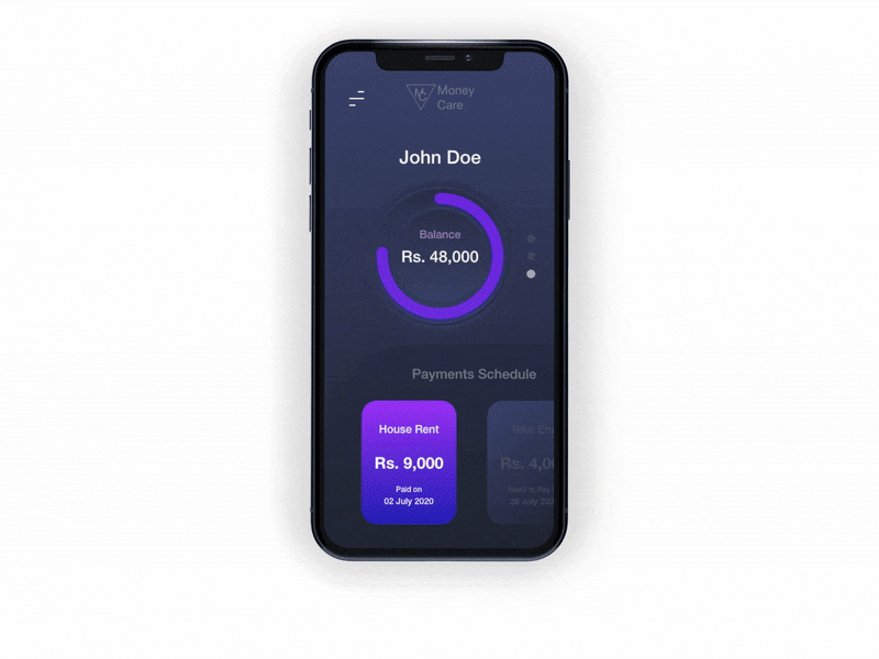 Money care animatedgif animation app black branding design dribbble logo minimal mobile app mobile app design mobile ui ui design uiux ux