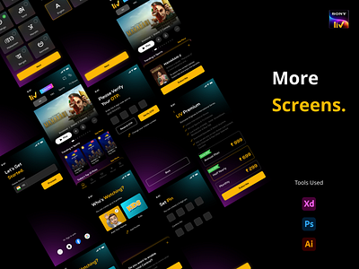 Sony Liv Revamp More Screens animation branding design dribbble illustration logo minimal mobile mobile application ui uiux ux