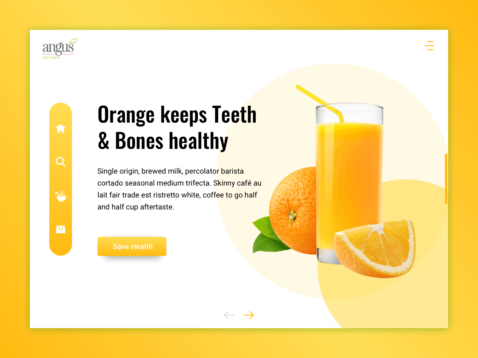 Fruit juice For Good Health animatedgif animation branding design dribbble ecommerce green illustration minimal orange uiux ux violet website website design