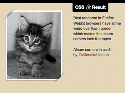 album corners in pure css3