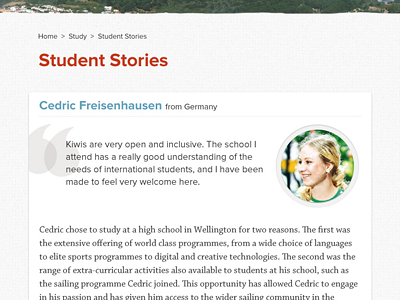 student stories quote ui web web design