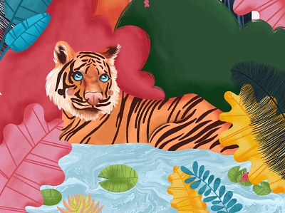 Tiger In Paradise character design childrens book childrens book illustration childrens illustration childrens illustrator digital art digital illustration digital illustrations digital illustrator digitalart illustration picture books picturebook