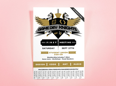 Game Dev Knights Poster branding design flat illustration logo design typography vector