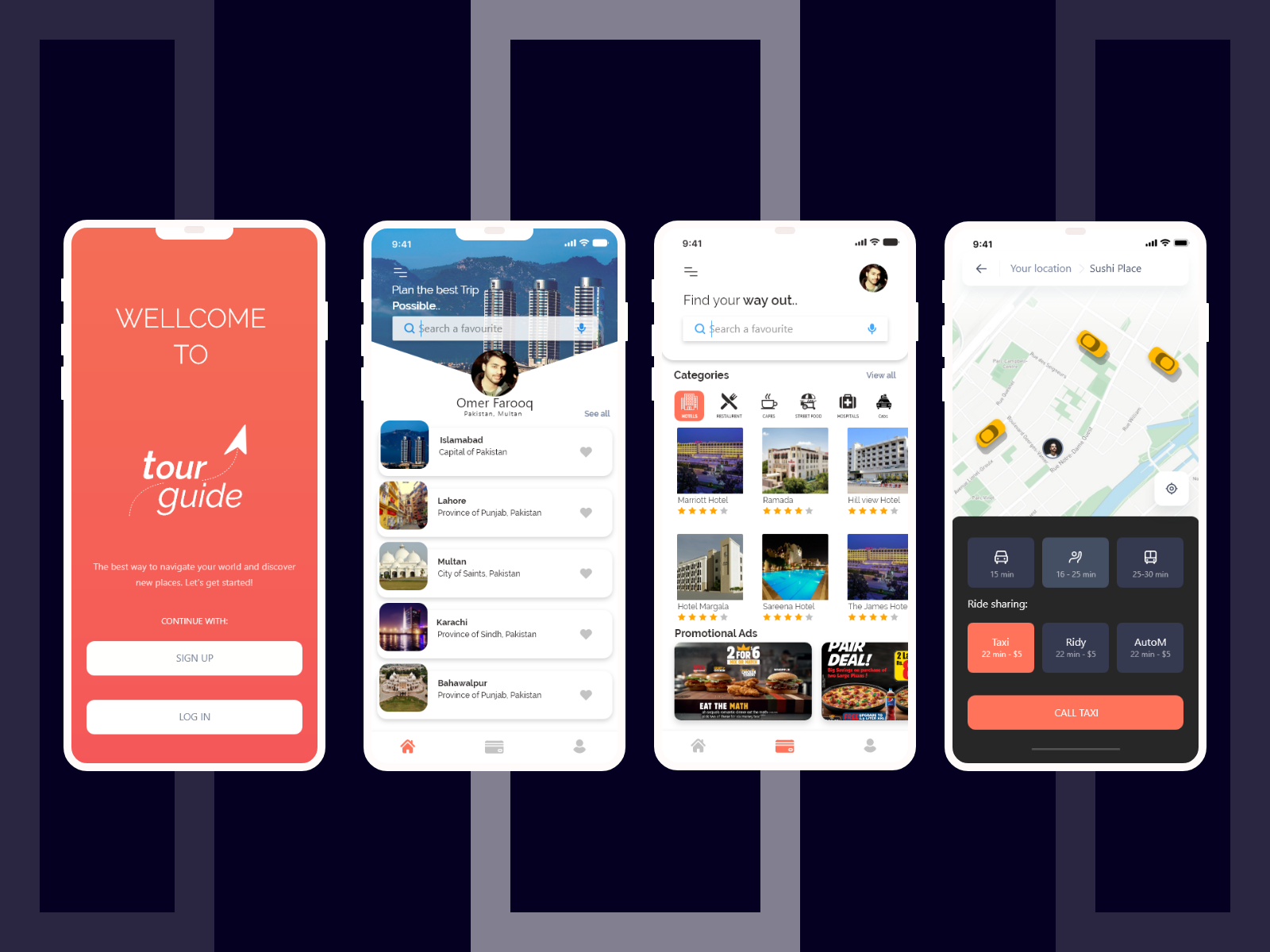 tour guide app design