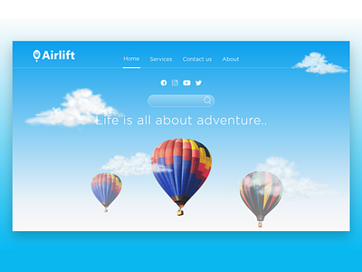 Airlift - Landing Page Design air balloon concept art design landing page landing page design ui ui design ux ux design web web design web ui design website