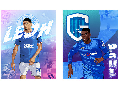 Sport Illustrations of players. digital art flyer footballer graphic design illustration poster