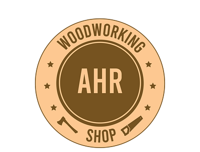 AHR Woodworking Shop Logo Design badge design emblem logo logo design