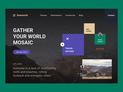 Design Concept «Mosaic World» daily ui dailyui design designer minimal typography ui web webdesign website