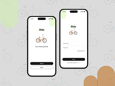 Bike Renting App - Login Screen bike dailyui day 001 login renting ui