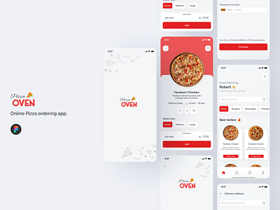 Pizza OVEN app figma mobile pizza pizzadeliveryapp ui