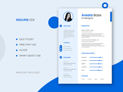 CV Resume – Blue & White Theme - UI Creative