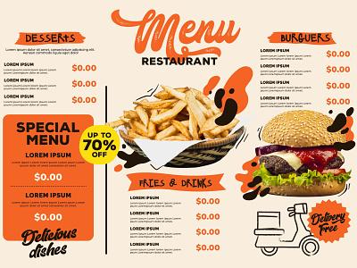 Menu for Restaurant artwork design illustration menu menu bar menu card menu design vector vector illustration