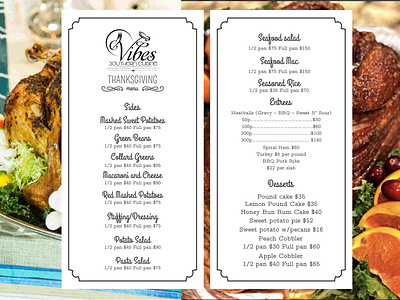 Catering menu