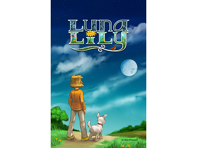 "Luna Lily" (book cover design) childrens book graphic novel illustration lily logo luna moon story