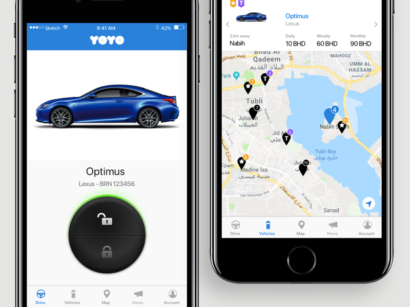Lock / Unlock projectmind i̇stanbul kudret lexus car app unlock lock blue yoyo button ios