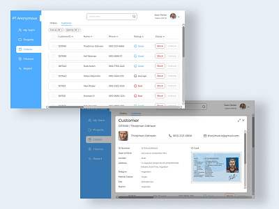 Project Management - Orders 2d desktop ui finance orders project management projects reports teams uidesign uiux