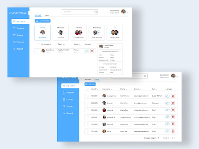 Project Management - Team 2d desktop ui finance orders project management projects reports teams uidesign uiux