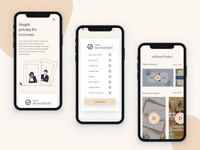 Pricing - Invitation Mobile View 2d design desktop ui invitation married couple mobile ui progressive web app uidesign uiux