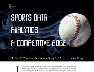 'Sports Analytics' Article Design for a Magazine branding design illustration
