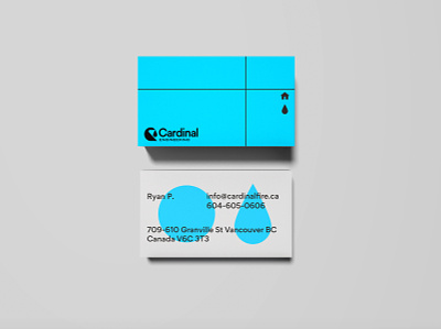 Cardinal Engineering Rebranding aqua branding business card engineering flat geometric logo minimalist plumbing shapes swiss typography vancouver water