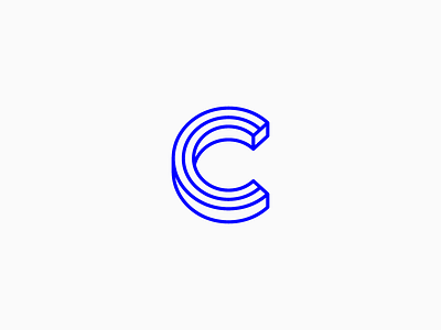 Logo #1 3d blue c letter icon line line art logo symbol typography