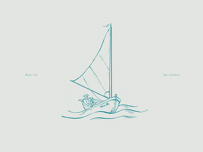 Kimpon's Seafire Library Ms. Ola Illustration boat boutique branding brand identity branding character elegant grand cayman handdrawn illustration island luxury luxury branding ocean premium sea story story branding storytelling