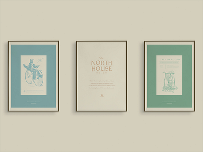 North House Posters boutique branding brand identity brand story branding elegant graphic design identity illustration logo logo design membership club premium refined story story branding storybook