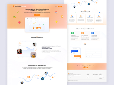 Affiliate App affiliate landing page ui web