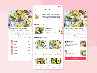dribbble design food app recipe app ui uidesign uiux