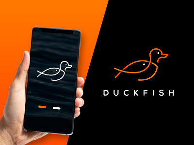 Creative modern minimalist professional duckfish logo design