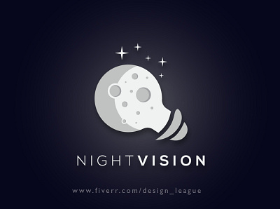 NightVision Logo artwork branding brandingdesign bulb clean creative design design fresh design icon light light bulb light logo lightbulb logo moon moon logo trendy vision vision logo