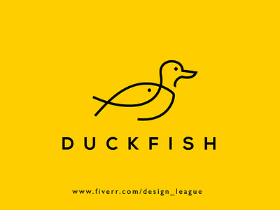 DuckFish Logo adobe illustrator artwork brand design brand identity clean combination creative design creative logo design duck duck logo ducks fish fish logo lineart logo minimalist trendy unique unique concept