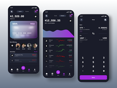 Finance App - Crypto Wallet app app design bitcoin blockchain crypto cryptocurrency finance fintech ios app mobile app mobile app design mobile design mobile ui uxui wallet