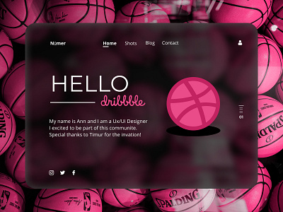 Hello Dribbble 3d ball basketball branding colors design dribbble figma graphic design hello illustration informarion inpiration logo motion graphics photo photoshop ui ux web