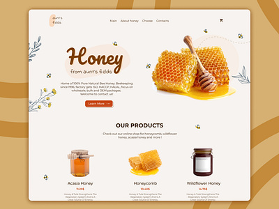 Honey website bee branding colors design figma honey illustration logo photo photoshop ui web website