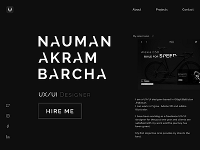 Header design for portfolio