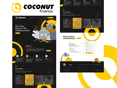 Coconut Finance design facebook illustration illustrator logo ui ui design ux design web web design website design xd