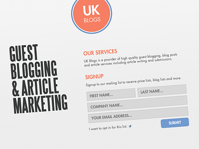 UK BLOGS - Web Site blogging css3 html5 web design web development