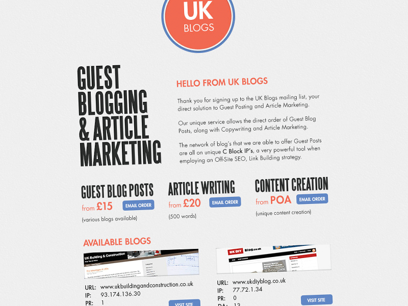 UK Blogs Signup Email email email marketing