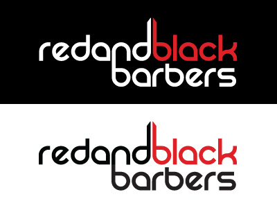 Red and Black Barbers Logo black design logo red