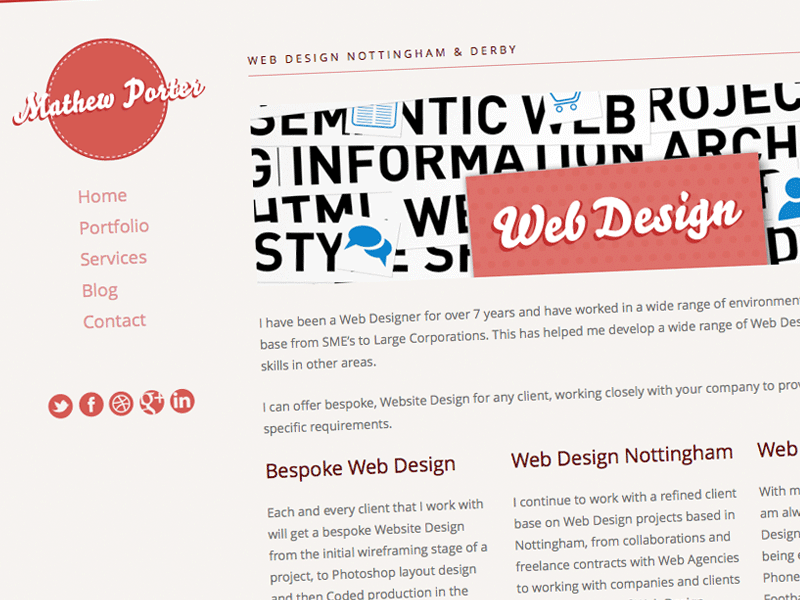 Mathew Porter Web Design Page Layout portfolio responsive web design