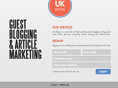 UK Blogs Web Site Design