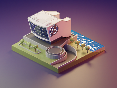 Avengers headquarters by Nick Rybak for Foursets on Dribbble