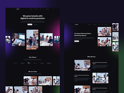 Digital agency website template agency agency template agency website dark colors dark website digital agency gradient website landing page olymp soft colors webflow webflow templates