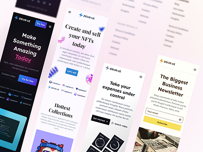 Zeus ⚡ UI - Figma Web Design UI kit clear landing figma landing landing page mobile mobile adaptives responsive smooth design ui kit web design web ui kit